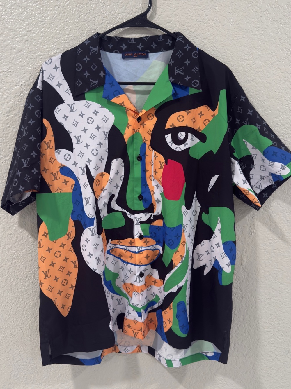 Louis Vuitton Multicolor Graphic Short-Sleeve Shirt - Black/Green/Orange